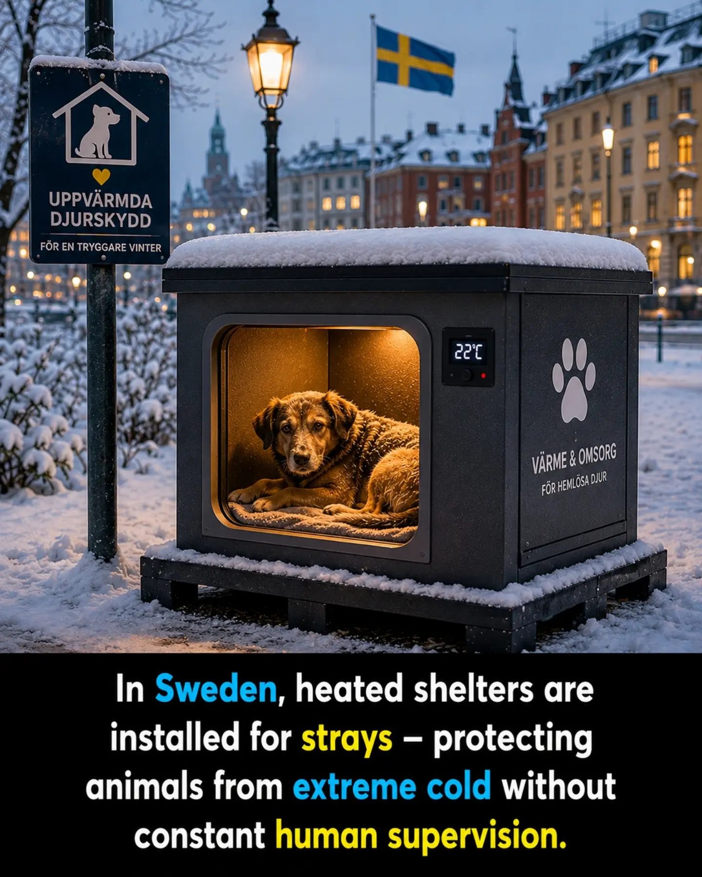 Swedish Heated Shelters Protect Stray Animals