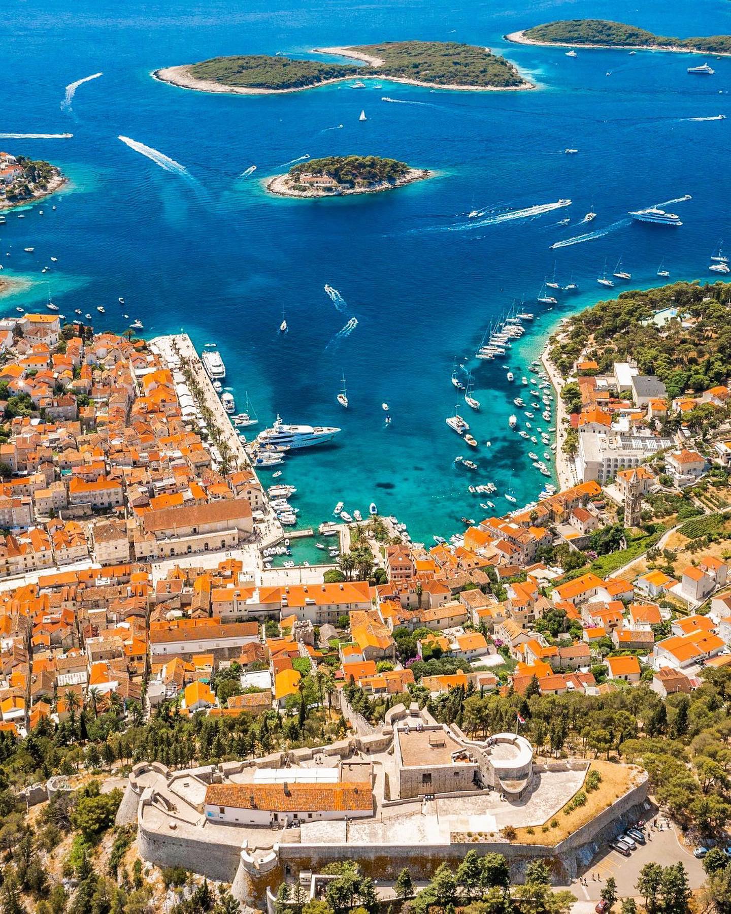 Croatian Coastal Towns and Harbors from Above