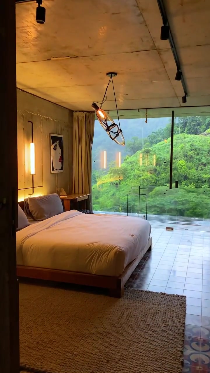Luxury Bedroom Design with Panoramic Hillside View