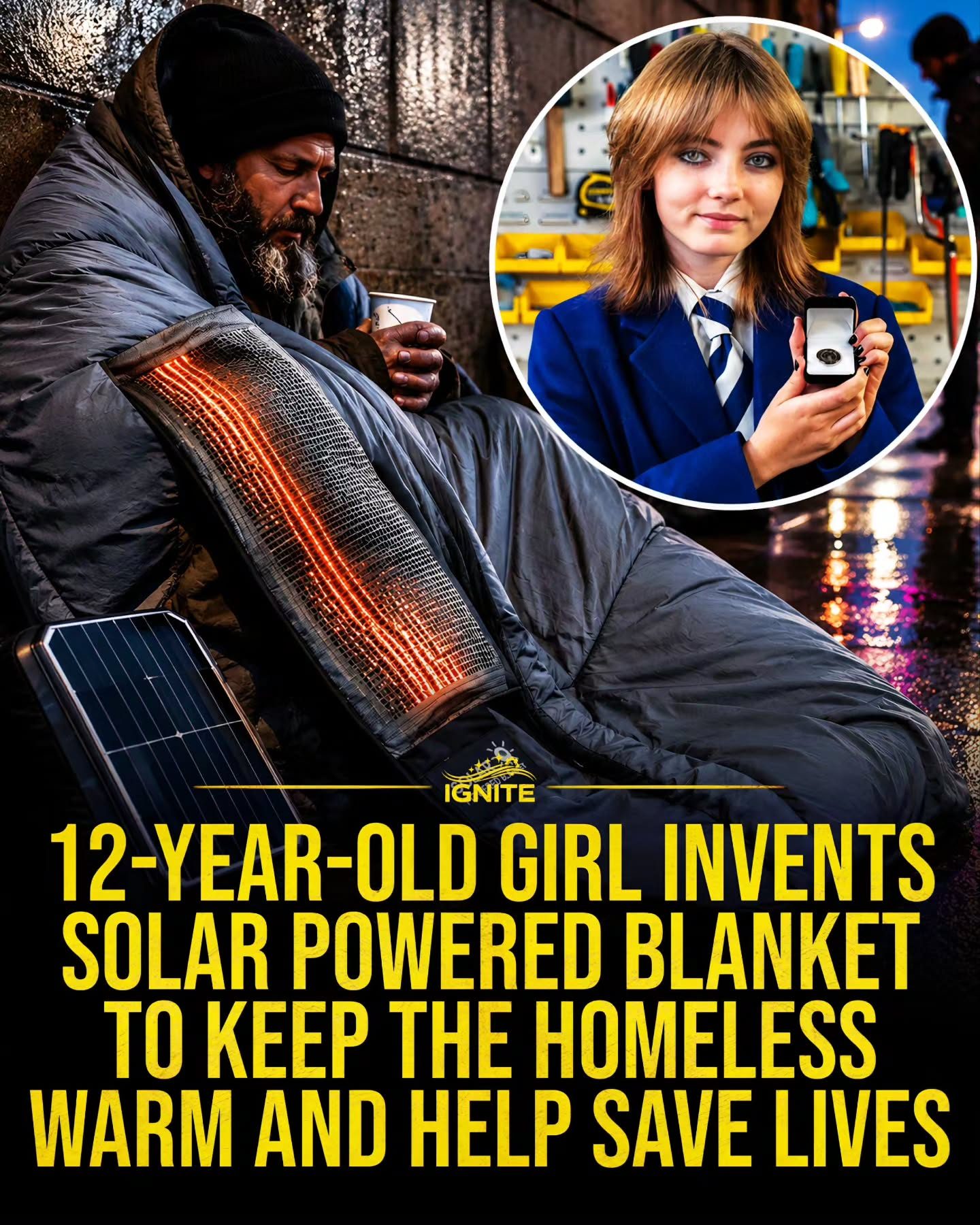 12-Year-Old's Solar Blanket Brightens Homeless Lives