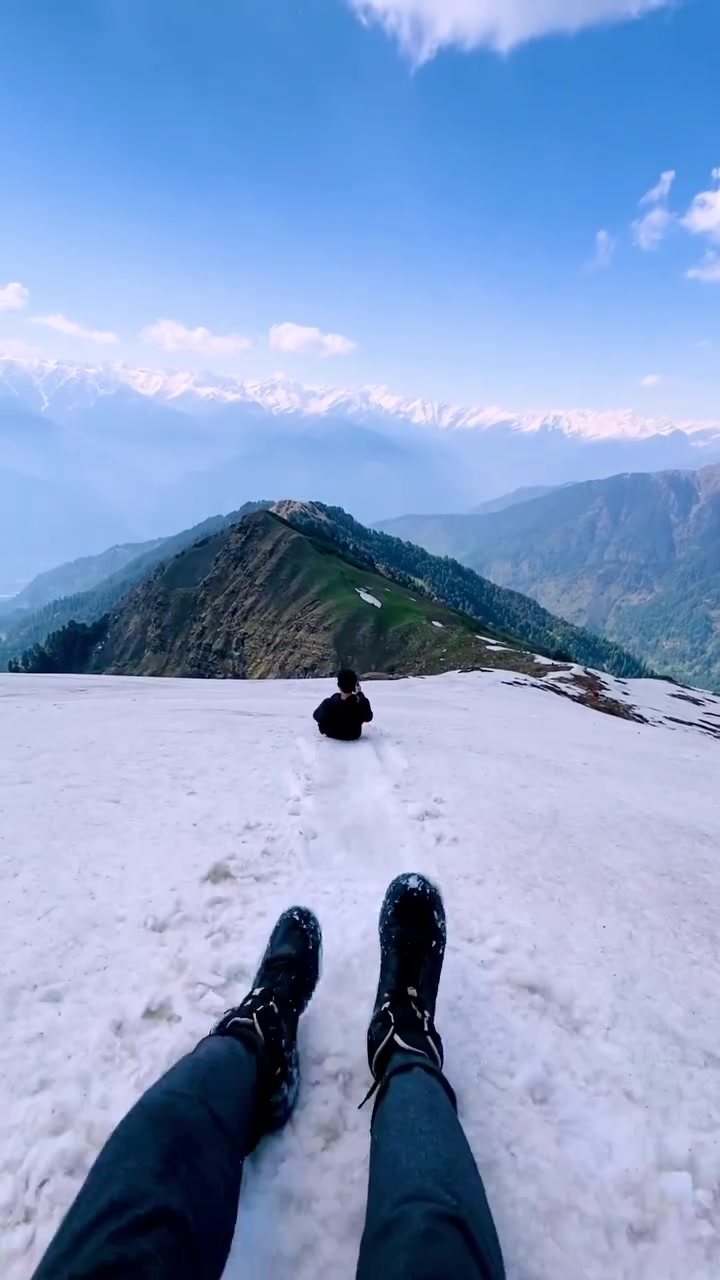 Snowy Mountain Adventure: First-Person Perspective