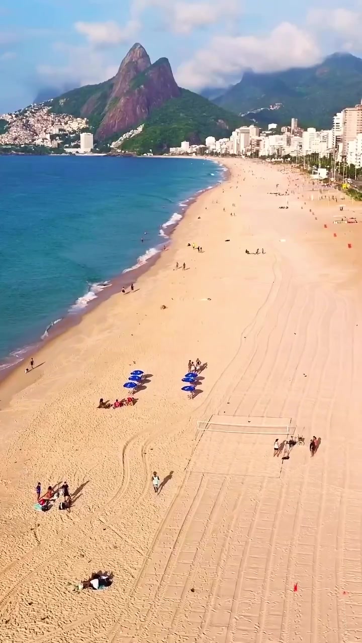 Copacabana Beach: Aerial View of Crowds