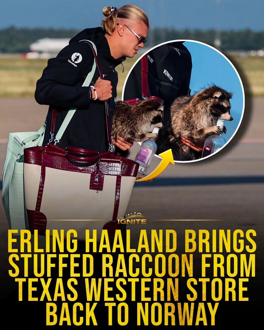 Erling Haaland's Surprising Travel Buddy: A Stuffed Raccoon