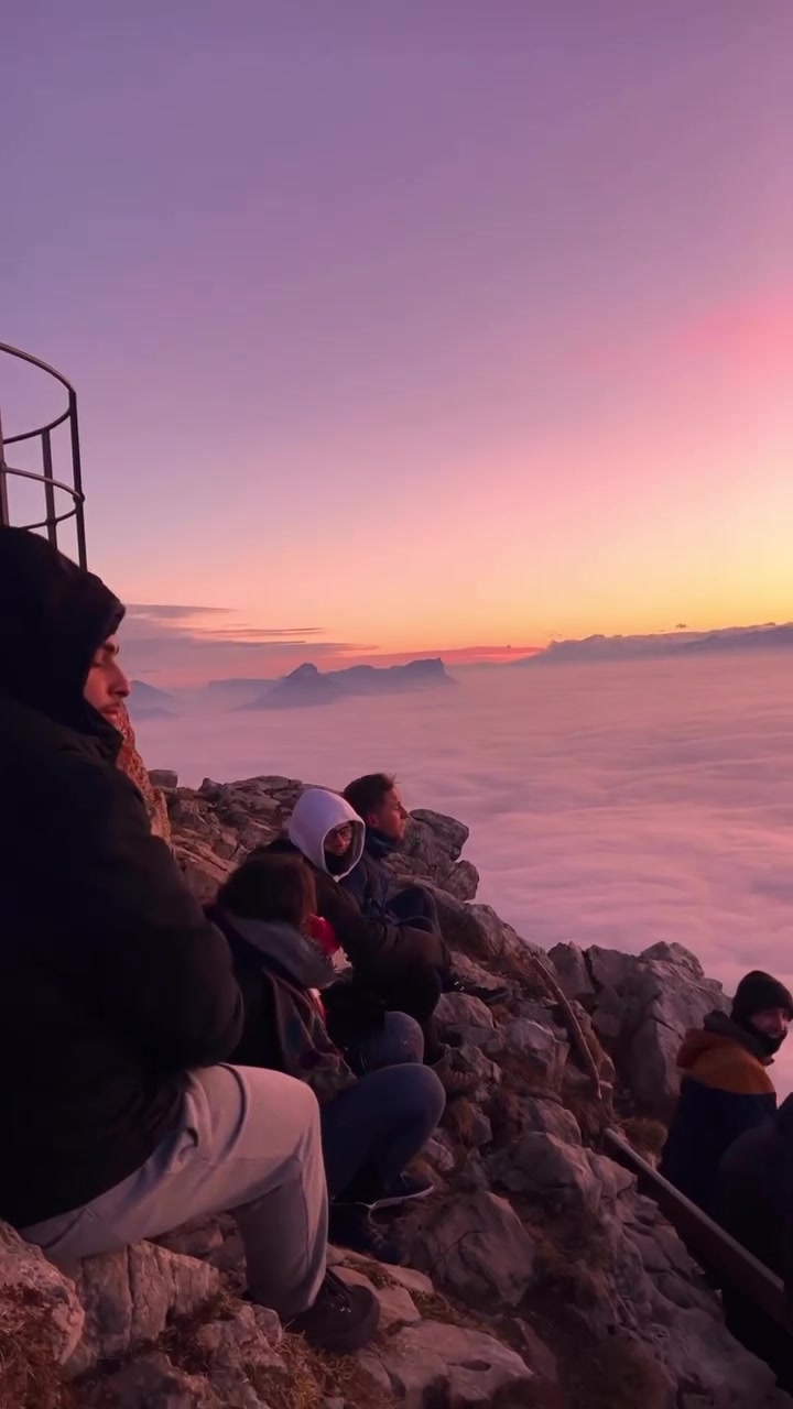 Grenoble Sunrise View Above Clouds