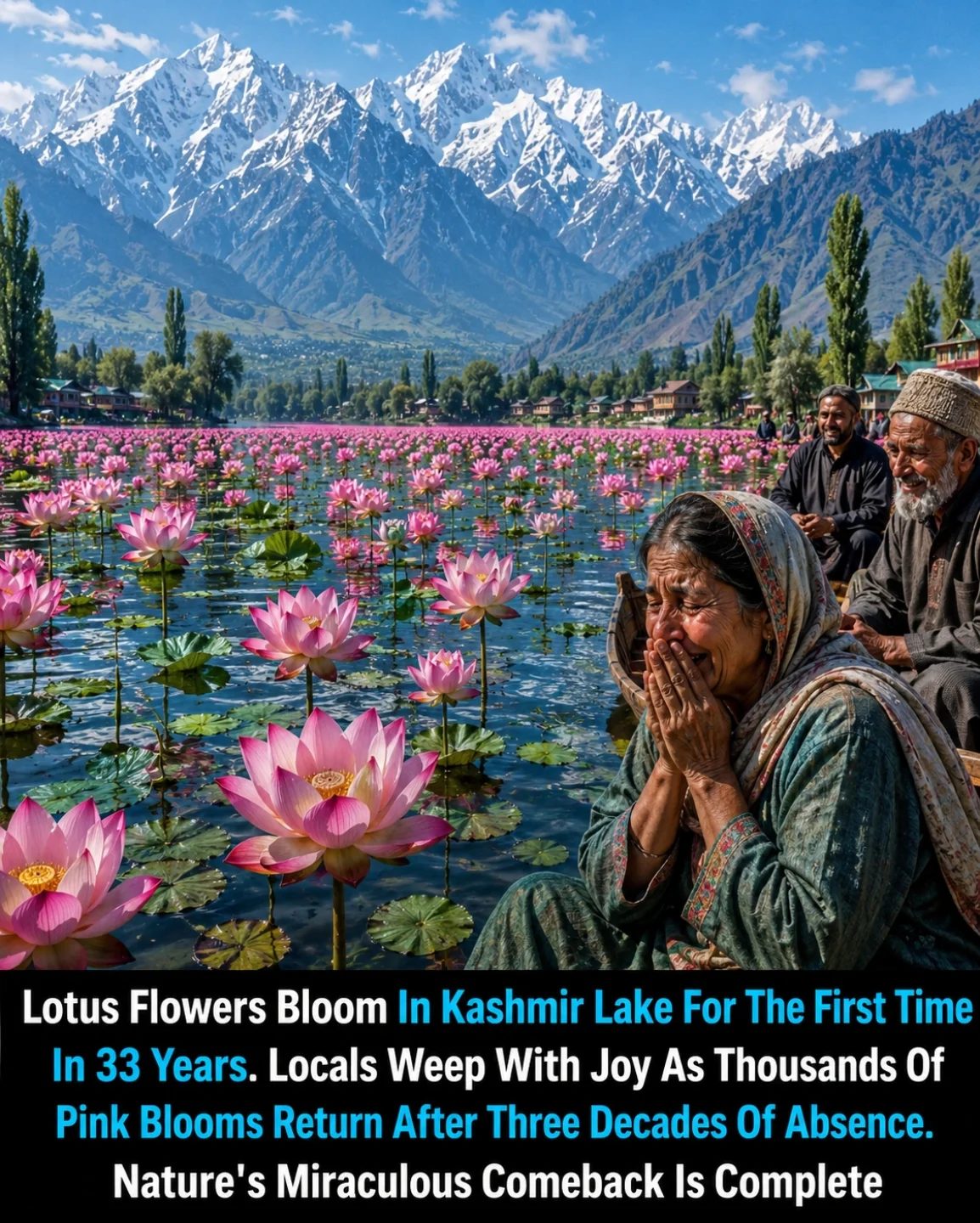 Dal Lake's Pink Lotus Bloom: A Miraculous Return After 33 Years